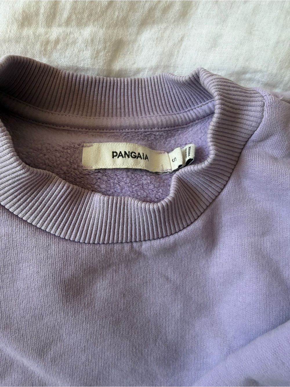 Pangaia Light Gray Sweatshirt with Small Black Text Print